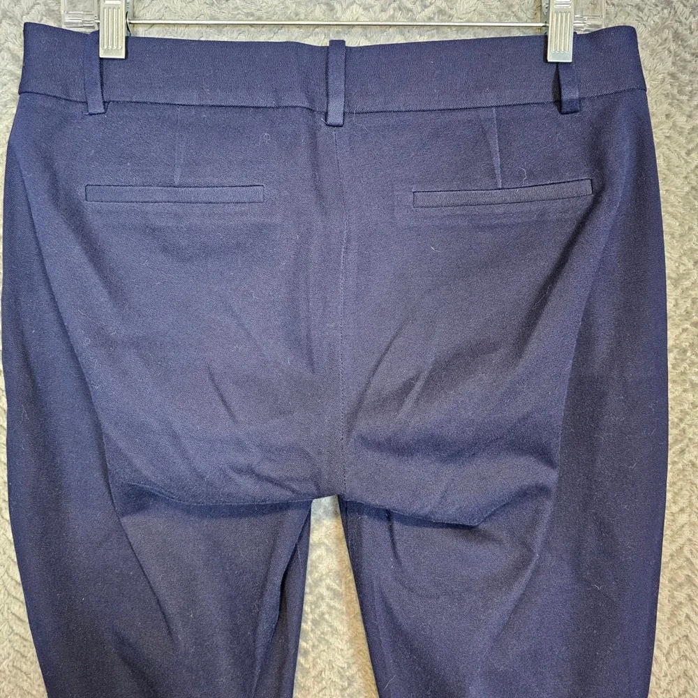 J.Crew Minnie Navy Blue Side Zip Slim Stretch Cotton Pants 6T Tall‎ 1532